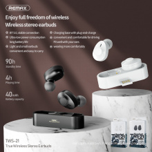 Remax Join Us 2021 latest Mini low power consumption TWS Music talking headset earphone bluetooth earbuds with plug headphone